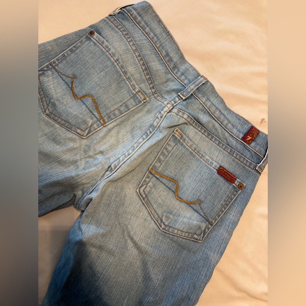 Slim & bootcut, “7 For Mankind,” lighter denim jeans